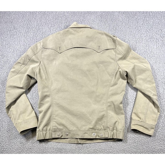 Diesel Jacket Mens Medium Beige Military Cotton Field Utility Button Pockets - Picture 9 of 14